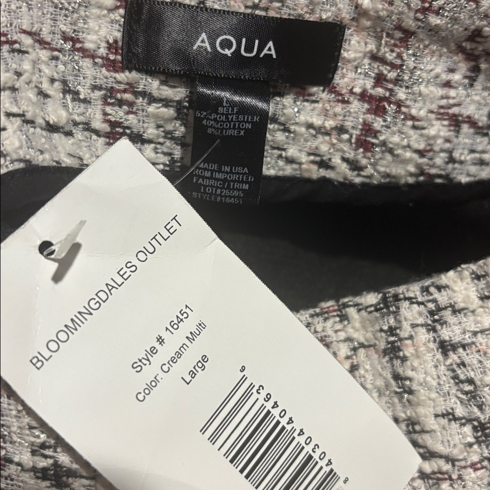 Aqua Women's Plaid Zipper Raw Hem Smock Skirt Sz L Retail $118 - Picture 5 of 5